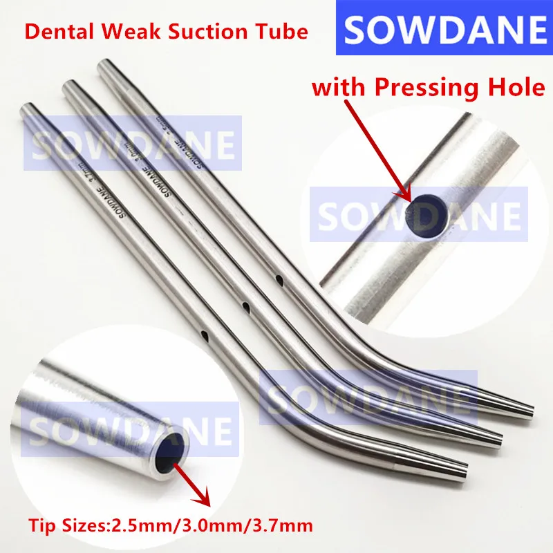 

Dental Aspirator Weak Suction Tube Tip with Pressing Hole Stainless Steel Autoclavable Dental Implant Surgical Tool