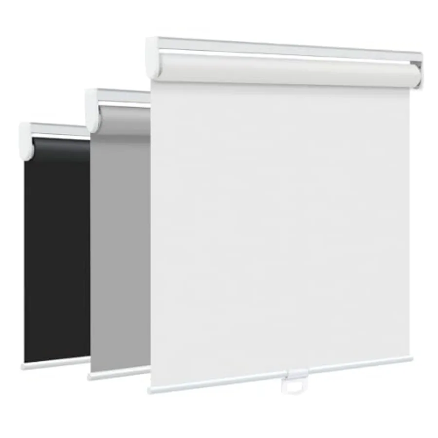 

Cordless Roller Shades for Windows, 100% out Window Blinds for Privacy and UV Protection, Pull Down Room Darkening Door Blinds,