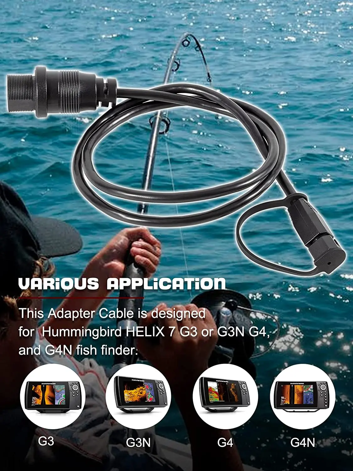 MKR-MDI-2 Replaces for Humminbird Helix 7 G3 G3N G4 and G4N MEGA Down Imaging Adapter Cable Fish Finder Adapter Cable, 1852086