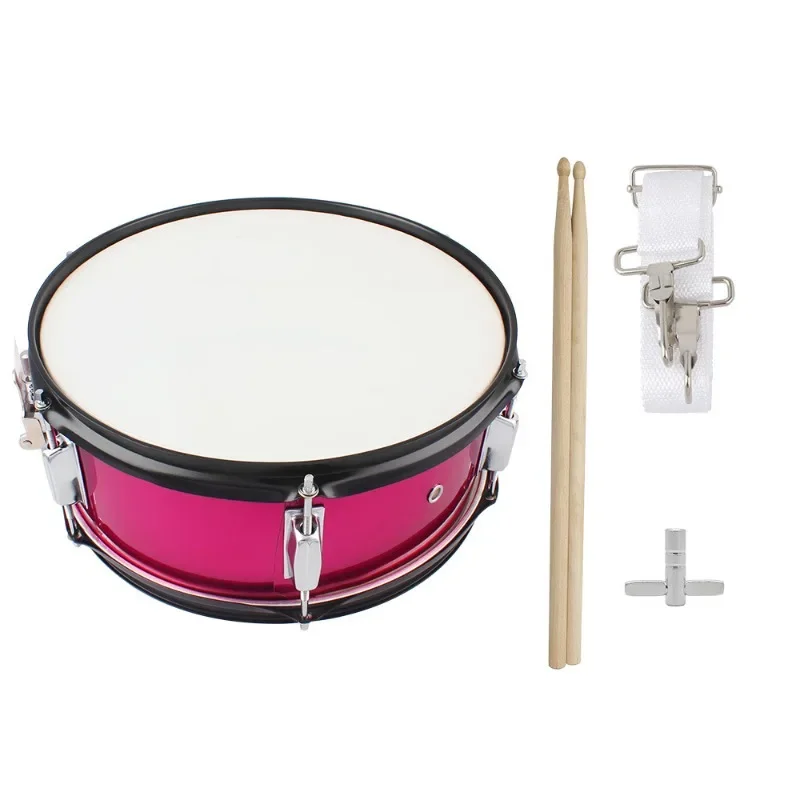 Small Military Drum Instrument Stainless Steel Red Small Military Drum Team Drum Student Drum  Band Percussion Instrument