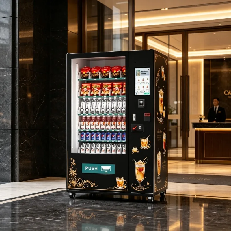 24 Hours Coin Operated Smart Foods and Drinks Vending Equipment Automatic Touch Screen Snacks and Drinks Vending Machine