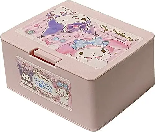 Friend Sanrio My Melody Kuromi One Push One Touch Open Type Lid Accessory Cosmetics Case Cotton Swab Box Press Pop Makeup Box