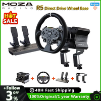 MOZA Racing R5 Direct Drive Wheel Base 5.5 N·m Peak Torque APP Cloud Control with ES Steering Wheel ,Pedals,Table Clamp