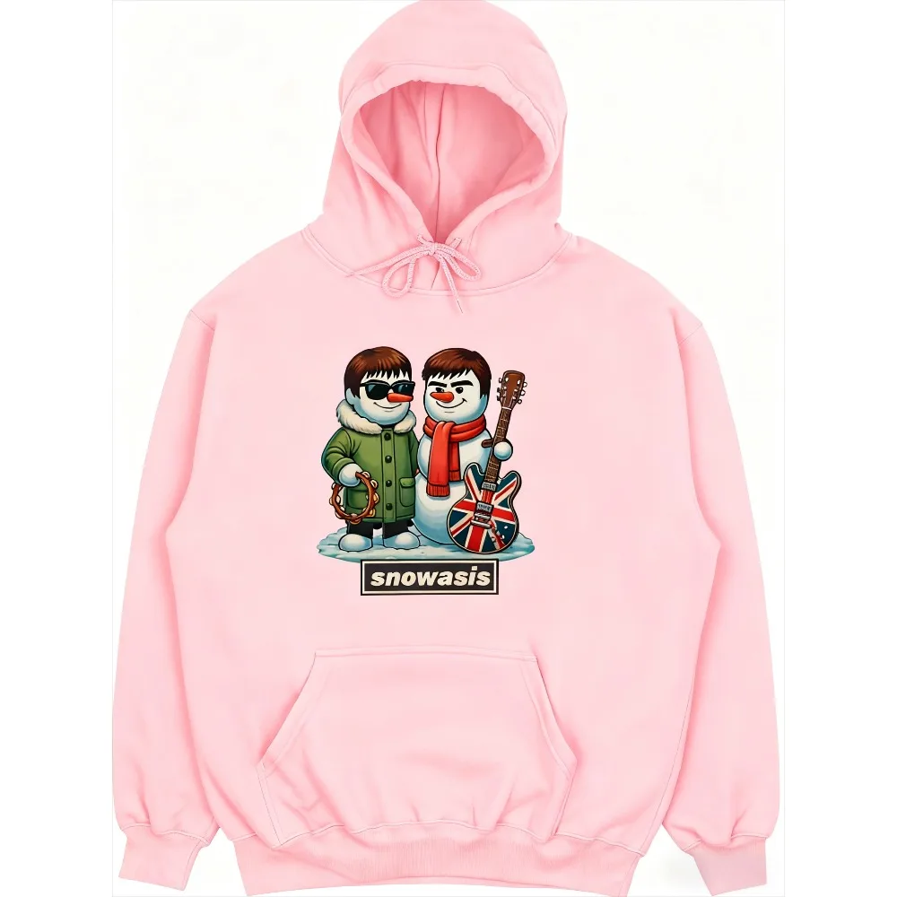 SNOWASIS sudaderas con capucha Oasis Band Navidad parodia Sudadera con capucha divertida música de los años 90 Sudadera con capucha hombres mujeres moda Casual sudadera de Navidad