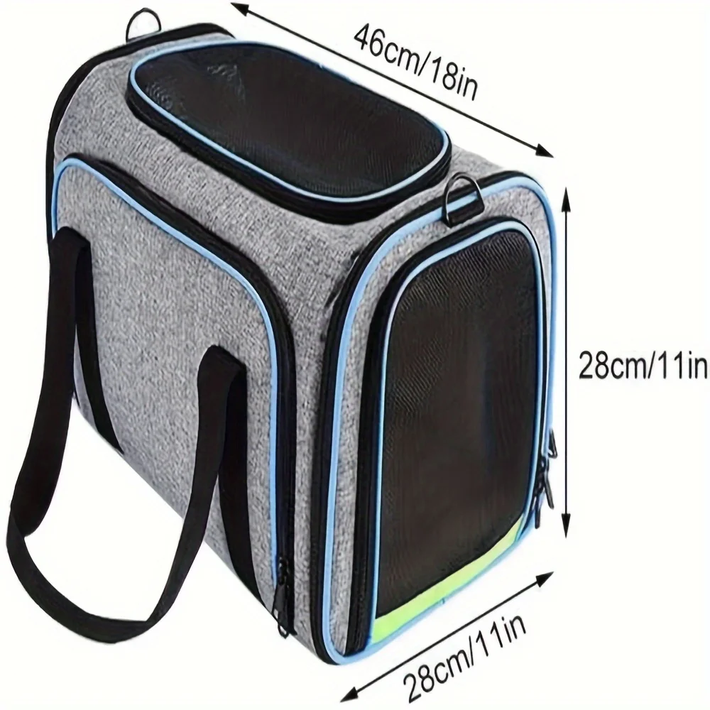 Airline Approved Pet Carrier Bag: Large Soft-Sided Pet Travel Carrier 4 Sides Expandable Cat Collapsible Carrier Car Seat Dog