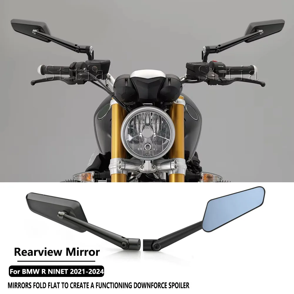 

Motorcycle Aluminum Stealth Winglets Side View Mirrors Rear View Mirrors For BMW R NINET 2021 2022 2023 2024 Wind Wing Mirrors