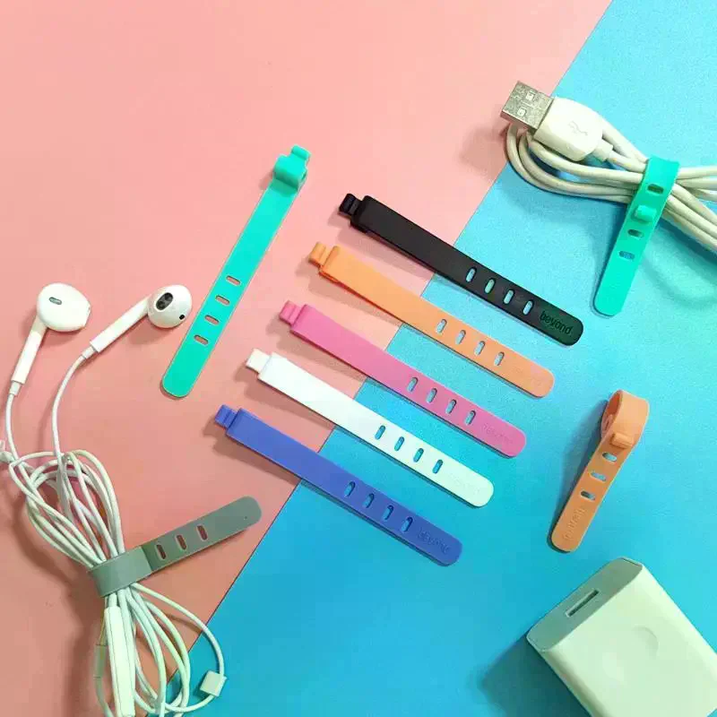 20pcs Silicone Cable Winder Organizer Earphone Clip Phone Charging Wire Cord Management Buckle Straps Line Storge Holder Clips