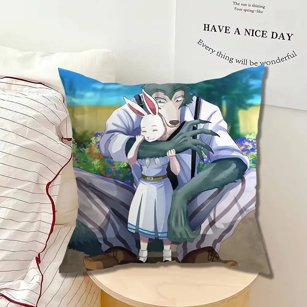 Anime B-BEASTARS Pillow case Printed Polyester Throw Pillow Cover Decorative Sofa Cushion Pillowslip Home Decor