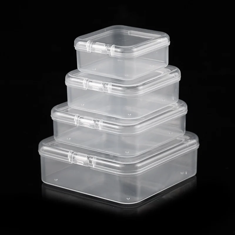 10pcs Plastic Box Rectangular Box Translucent Box Packing Box Storage Box Dustproof Solid Strong Jewelry Storage Case Container