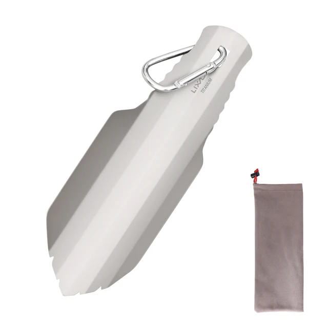 Lixada Tytanowe łopaty kempingowe Outdoor Compact Poop Shovel Trowel Ultralekkie narzędzie wielofunkcyjne do wędrówek z plecakiem Survival