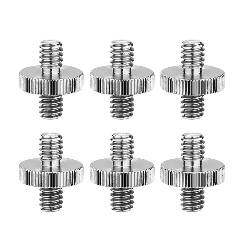 

1/4" Male to 1/4" 1/4 Male to 3/8 Threaded Metal Adapter Inch Double Male Screw Adapter Supports Tripod Stand Camera Accessories