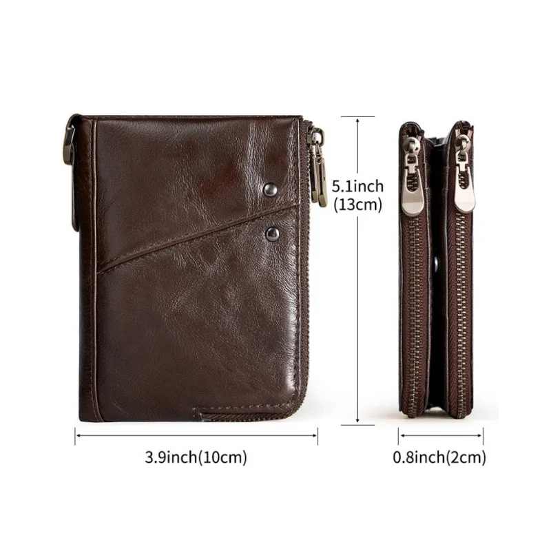 UKF Genuine Leather Men's Wallet Premium Product Real Cowhide Wallets For Man Short Black Wallet Portefeuille Homme Short Purses