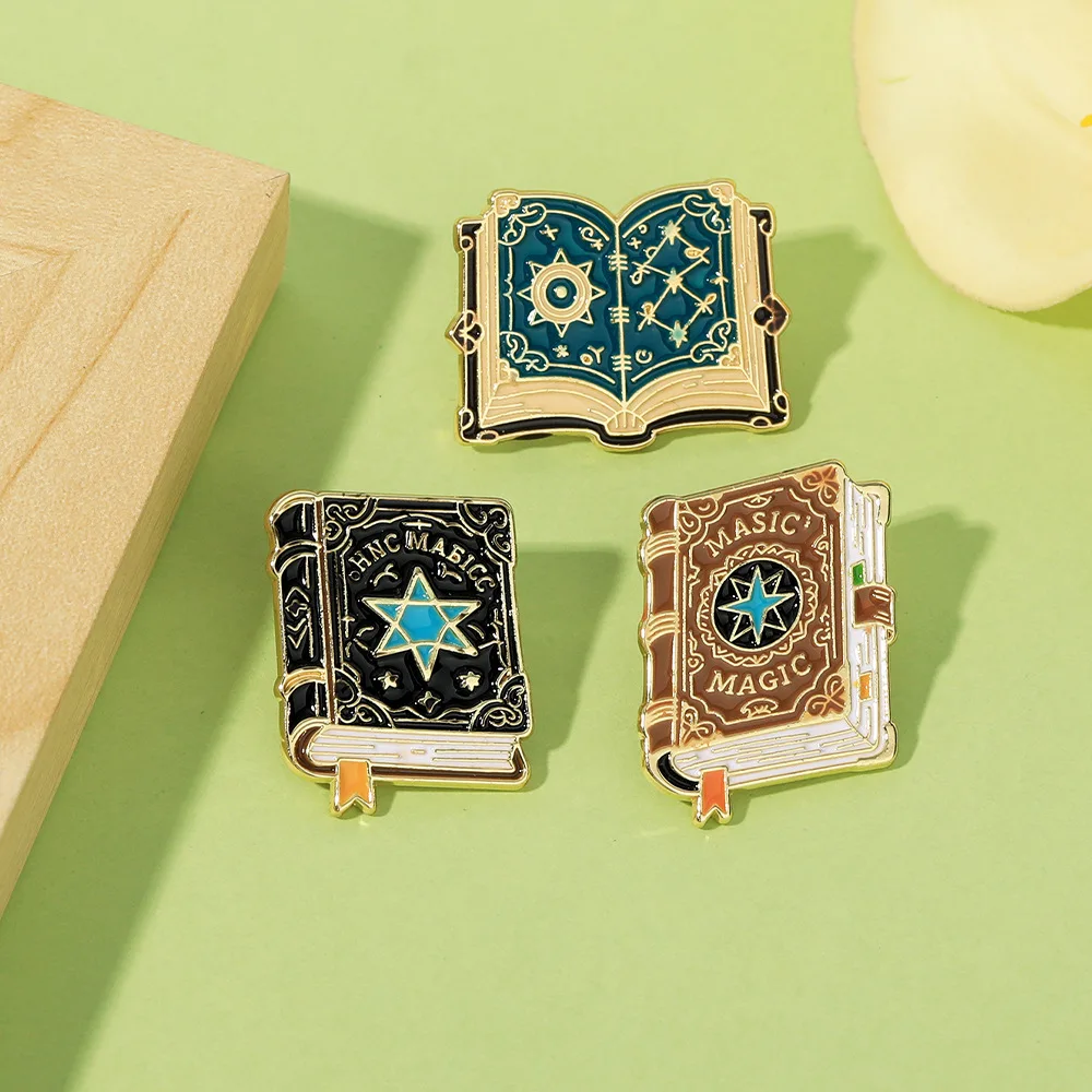 New Alloy Halloween Book Pin Cartoon Brooch Badge DIY Memorial Decoration Clothes Adjustment Gift
