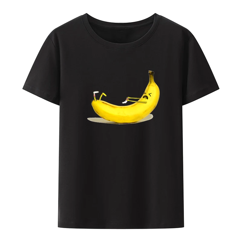 Banana Sock Graphic Print T-shirt Funny Tee Style Casual Clothes Men Clothing Loose Camisa Street Fashion Breathable Short-sleev