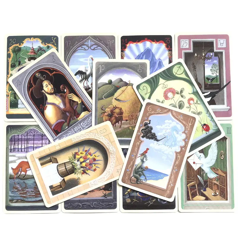 Mini Edition：Mystical Lenormand Oracle Tarot Card Fate Divination Prophecy Card Family Party Game Toy Tarot Brochure Guide