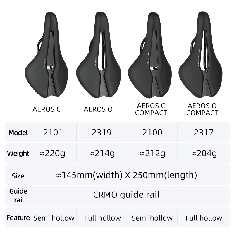 SELLE ROYAL AEROS Bicycle Hollow Saddle Thicked and Lightweight CRMO Guide Rail Short Nose Design Breathable Bike Cushion