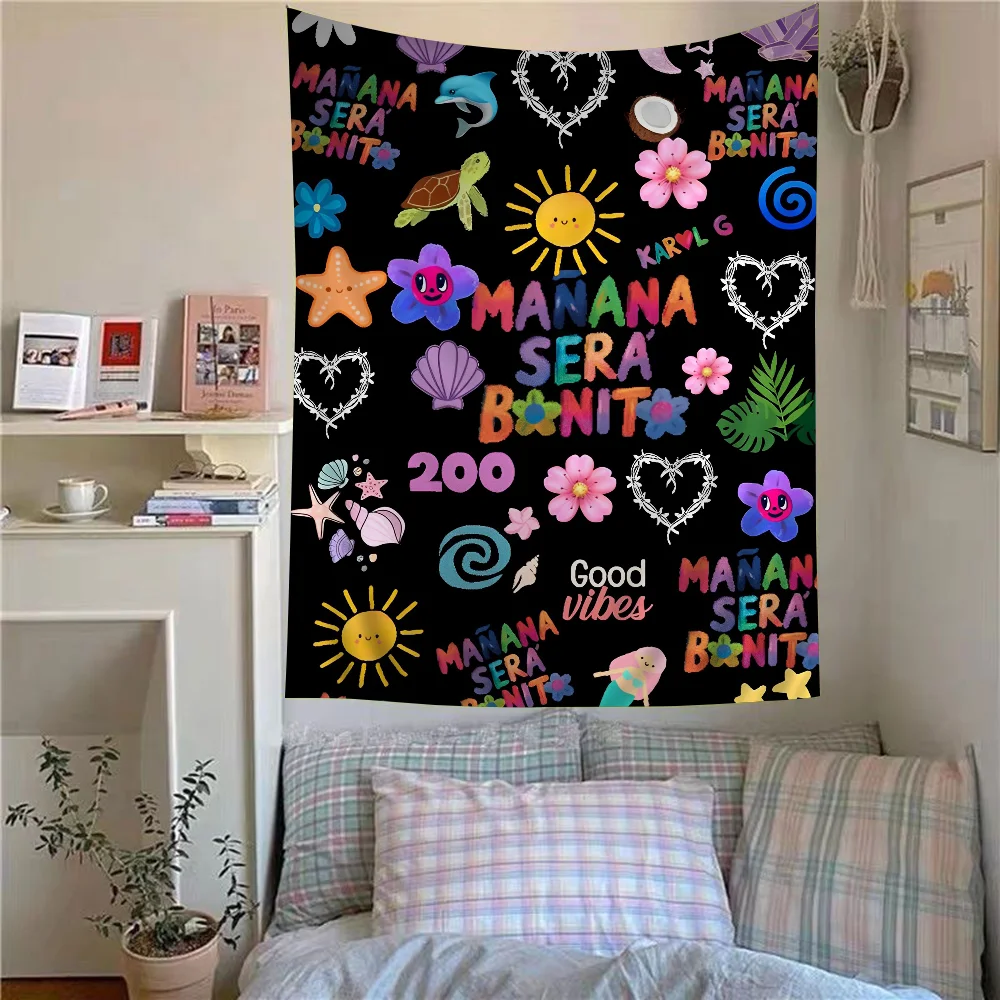 Karol g Manana Sera Bonito Hippie Wall Hanging Tapestries Art Science Fiction Room Home Decor Kawaii Room Decor