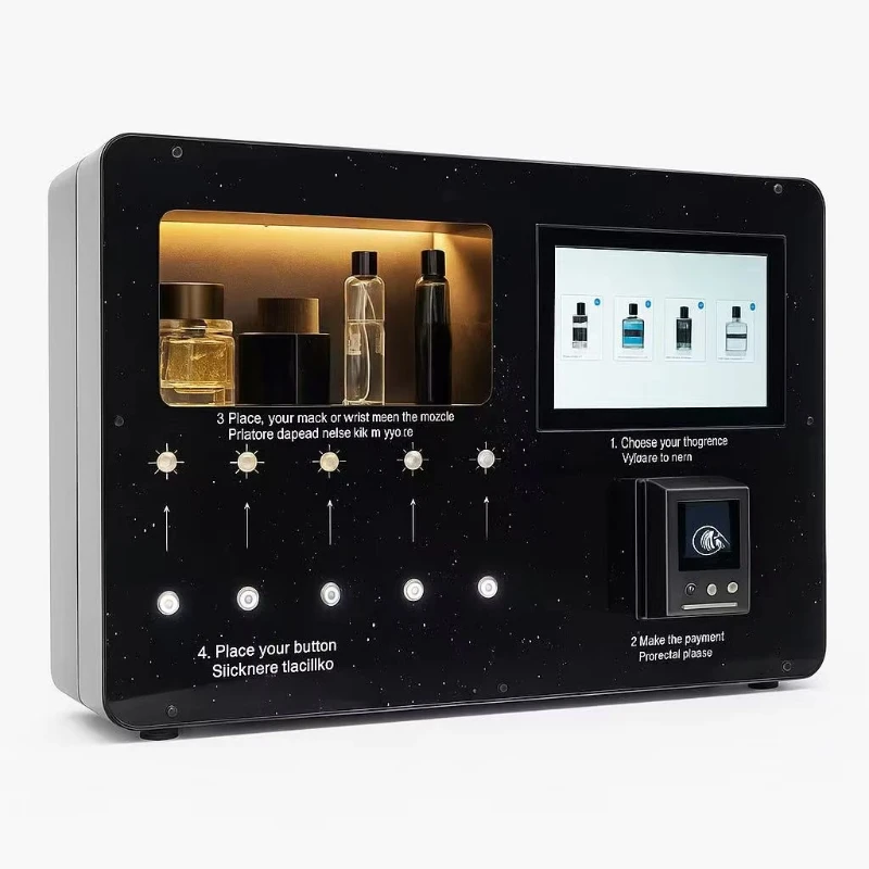 

Automatic Smart 5 Bottle Perfume Cologne Vending Machine Spray Shopping Center