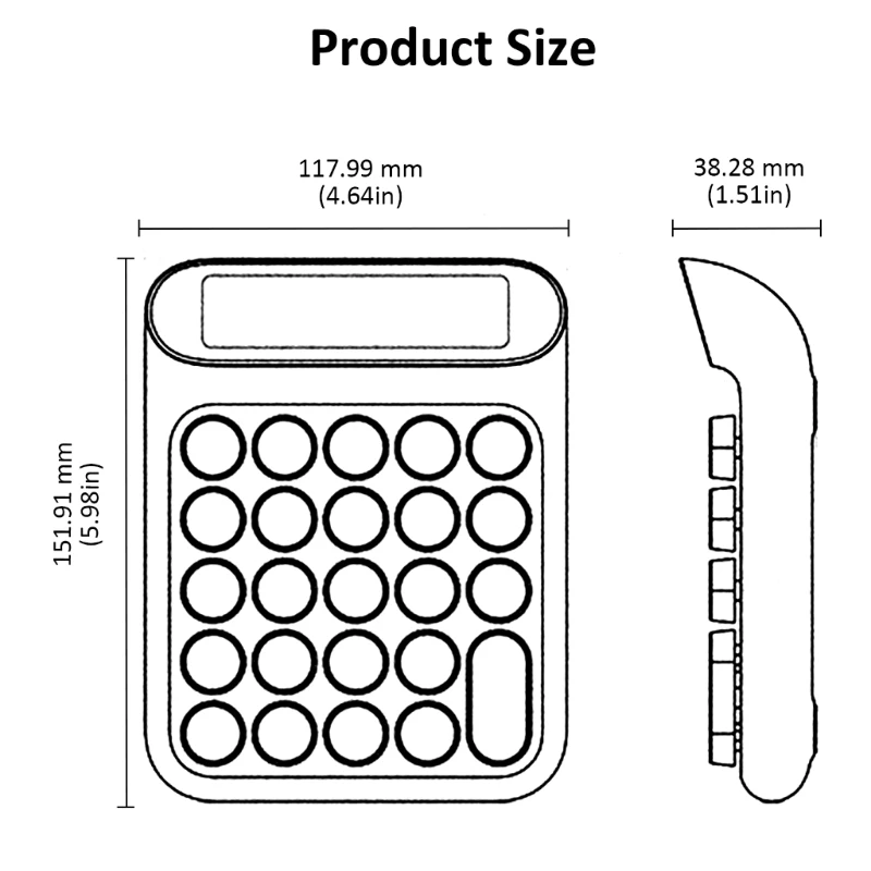 Praktische mechanische toetsenbordcalculator Geschikt voor kantoren, school, reizen Gebruik 25UB