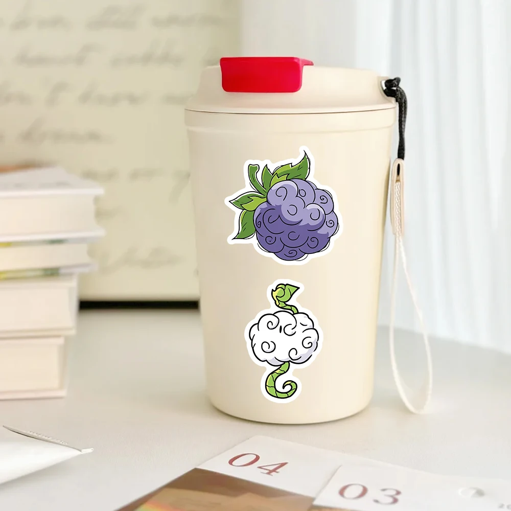 54 SZTUK Kolorowych, Uroczych Naklejek z Motywem Owoców Diabła z Anime na Laptopa, Butelkę na Wodę, Deskorolkę, Dekorację Pokoju DIY