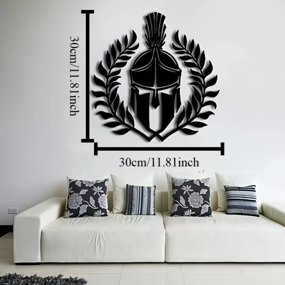 2D Flat Metal Wall Decor Gladiator Helmet Spartan Roman Style Art Ornament for Themed Party Home Wall Decoration view 3