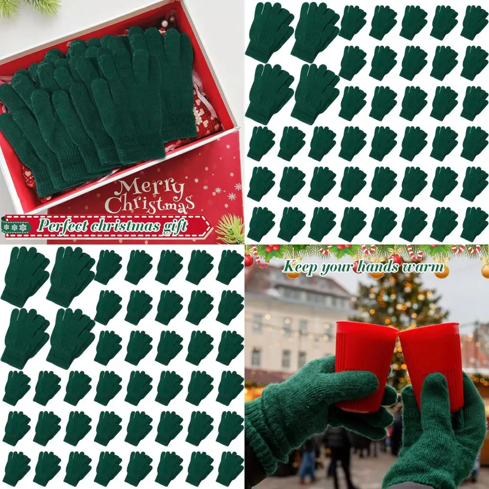 

Winter Bulk Knitted Stretchy Gloves, 100 Pairs, Warm for Men & Women, Ideal for Charity Donations