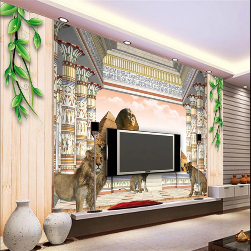 custom Background Large Painting Pyramids Egypt Landscape Murales De Pared 3d Wallpaper Hotel Badroom Mural for Living Room
