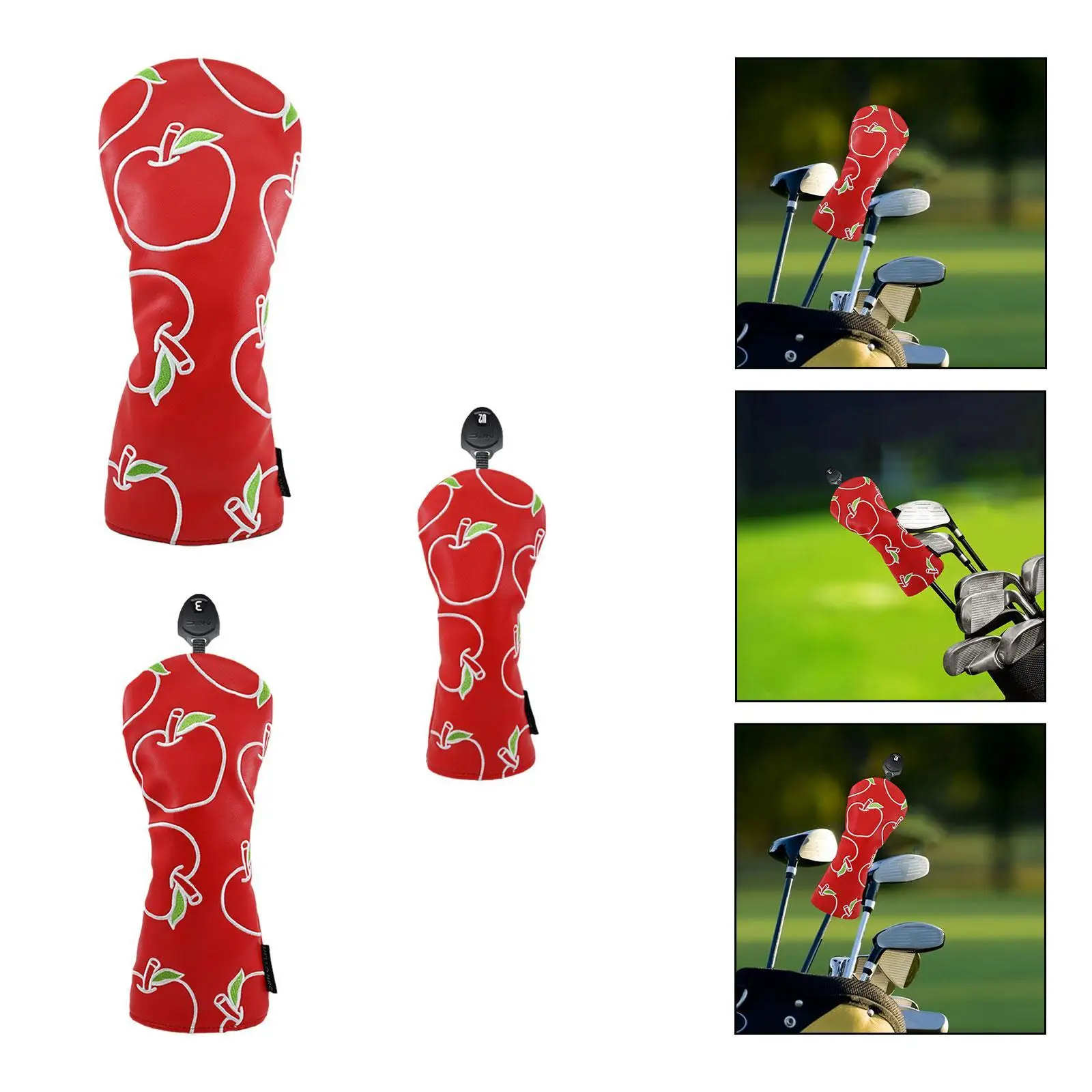 Fruit Printed Wood Headcover Adorable Scratch Resistant Portable Wood Cover