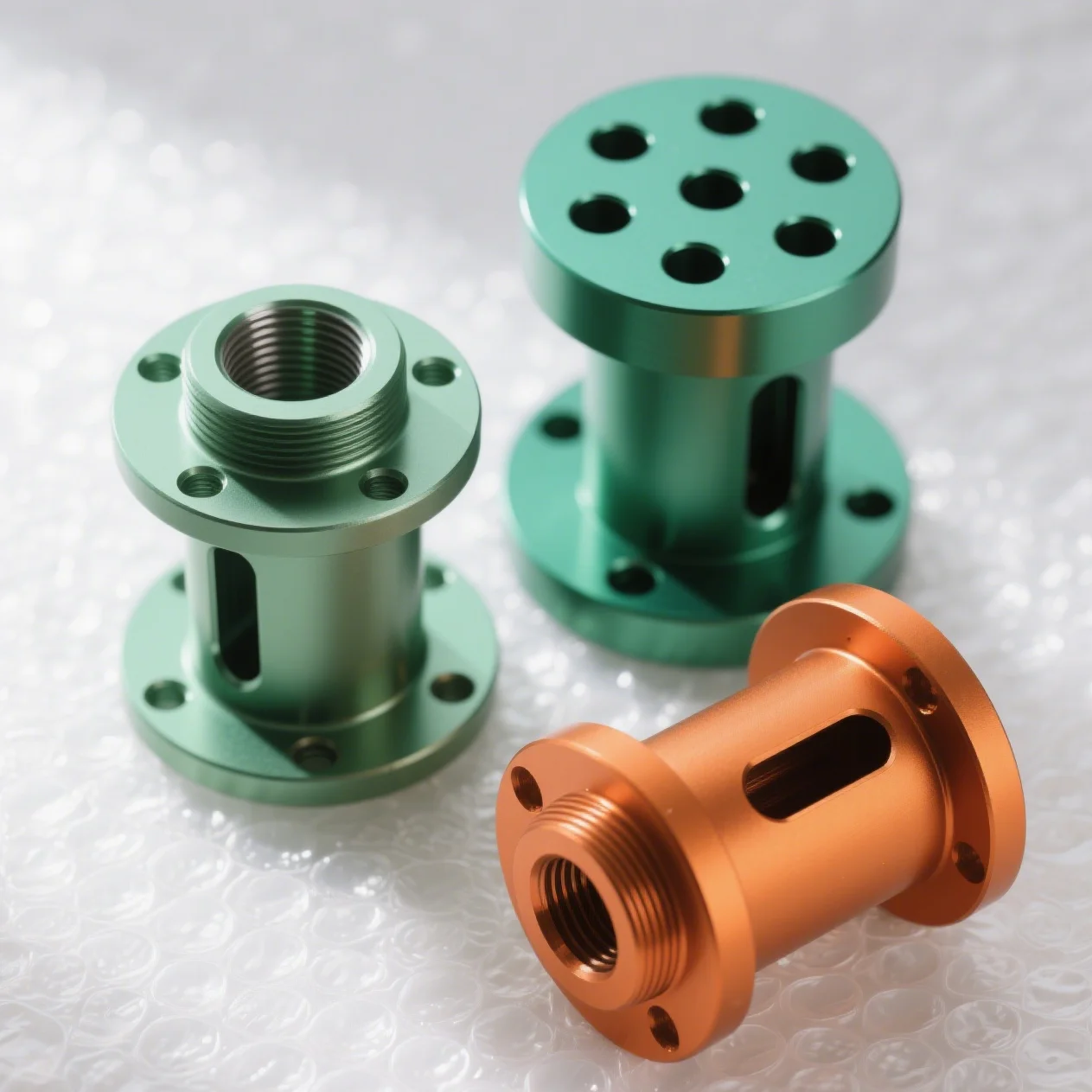 Custom CNC Machining Aluminum Flange Connector Fitting Sandblasted Anodized Aluminum Alloy Double Flange Sleeve Machined Parts