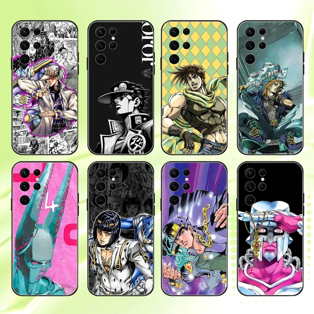 

JoJo Bizarre Adventure Phone Case For Samsung S 25,24,23,22,30,21,10,9,Ultra,Plus,Lite,FE,4,5G Black Soft Case