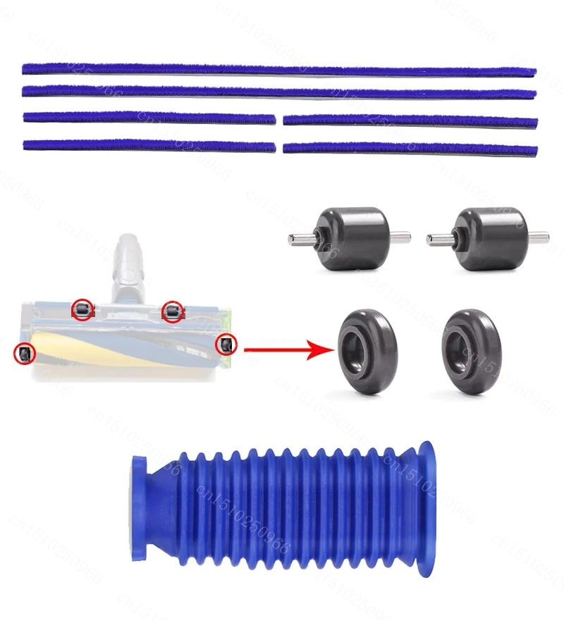 Cabeça de Escova, Rodas, Tiras de Pelúcia Macia e Mangueira de Substituição para Aspirador de Pó Portátil Dyson Gen5 V8 V10 Slim V12 V15 Detect Slim
