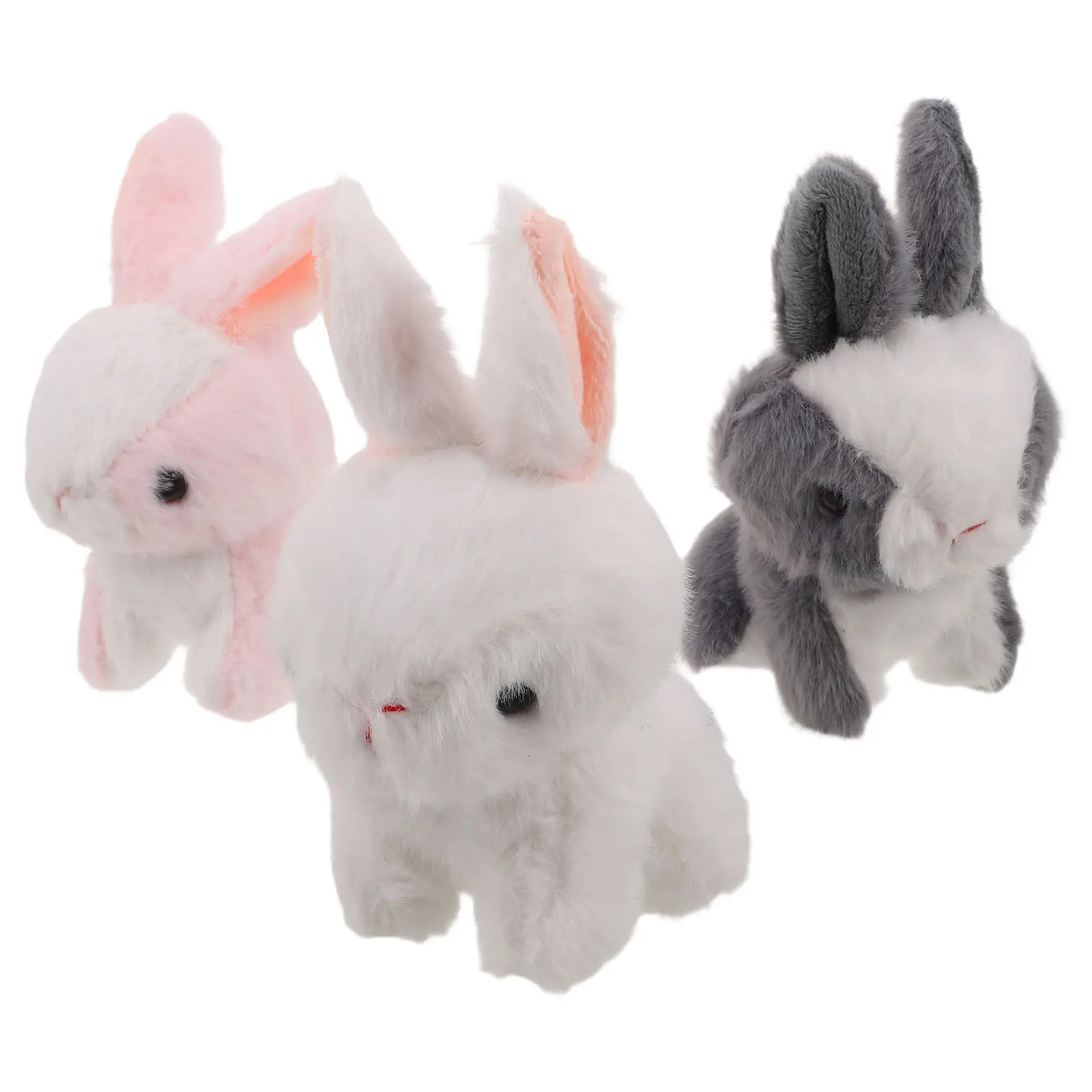 

3Pcs Mini Bunny Keychain Soft Stuffed Rabbit Bag Charm Backpack Pendant Halloween Party Favor Stocking Stuffer Girl Purse