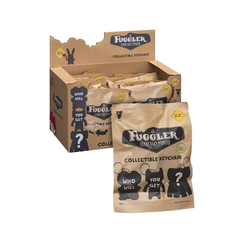 오리지널 Fuggler 피규어 키 체인 블라인드 박스 장난감 재미 있은 추악한 치아 몬스터 열쇠 고리 무리 피규어 귀여운 미스터리 박스 인형 선물