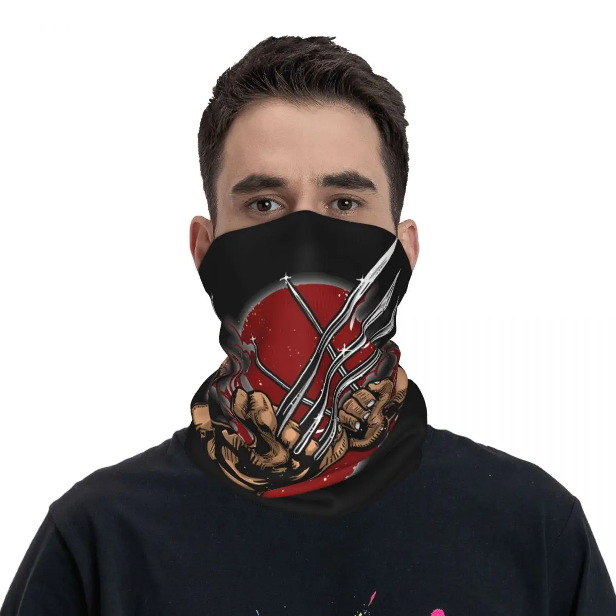 Mascarilla facial con estampado de Deadpool y Lobezno para hombre y mujer, Bandana de Motocross Unisex para todas las estaciones