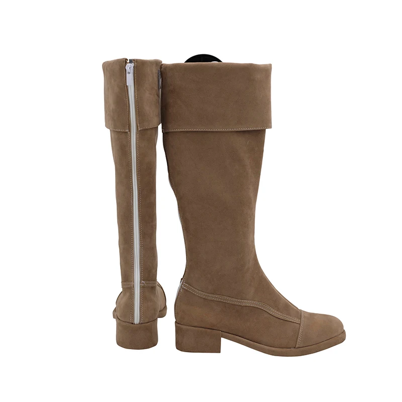 أحذية Yuno Grinbellor التأثيرية أنيمي بلاك كلوفر براون أحذية من الجلد الاصطناعي للرجال والنساء