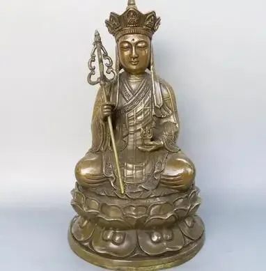 

Pure copper ground Tibetan king Bodhisattva sitting statue bronze metal crafts Buddhist figures home furnishings