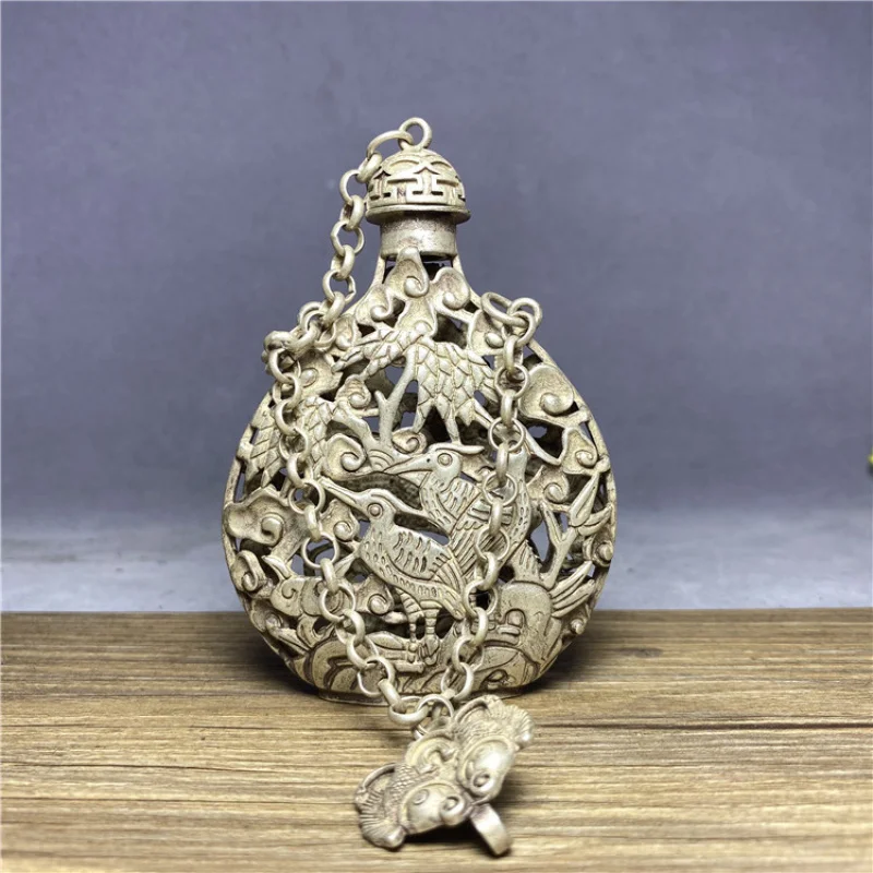 Miscellaneous Items, Antique Hollow , Brooch-Style White Copper Silver-Plated , Sachet Pendant, Silve