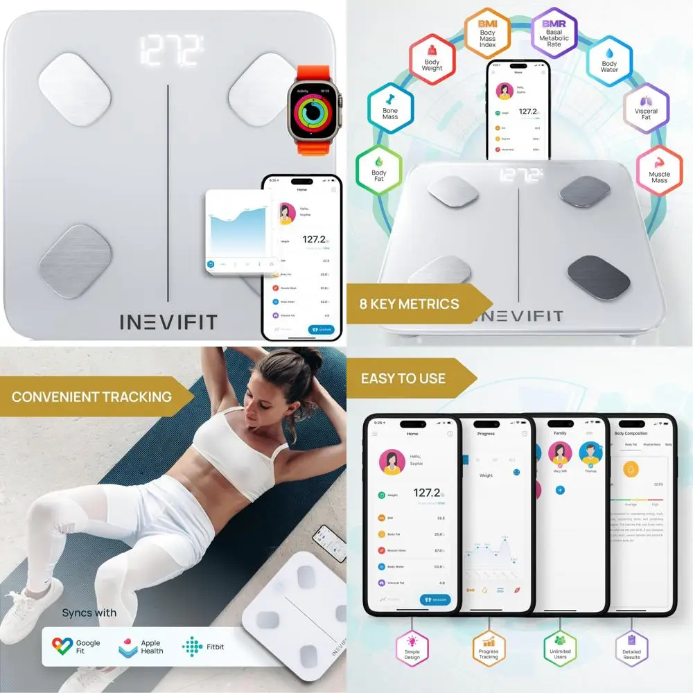 مقياس بلوتوث رقمي عالي الدقة لتحليل الدهون في الجسم والتكوين، يقيس الوزن والمزيد #1