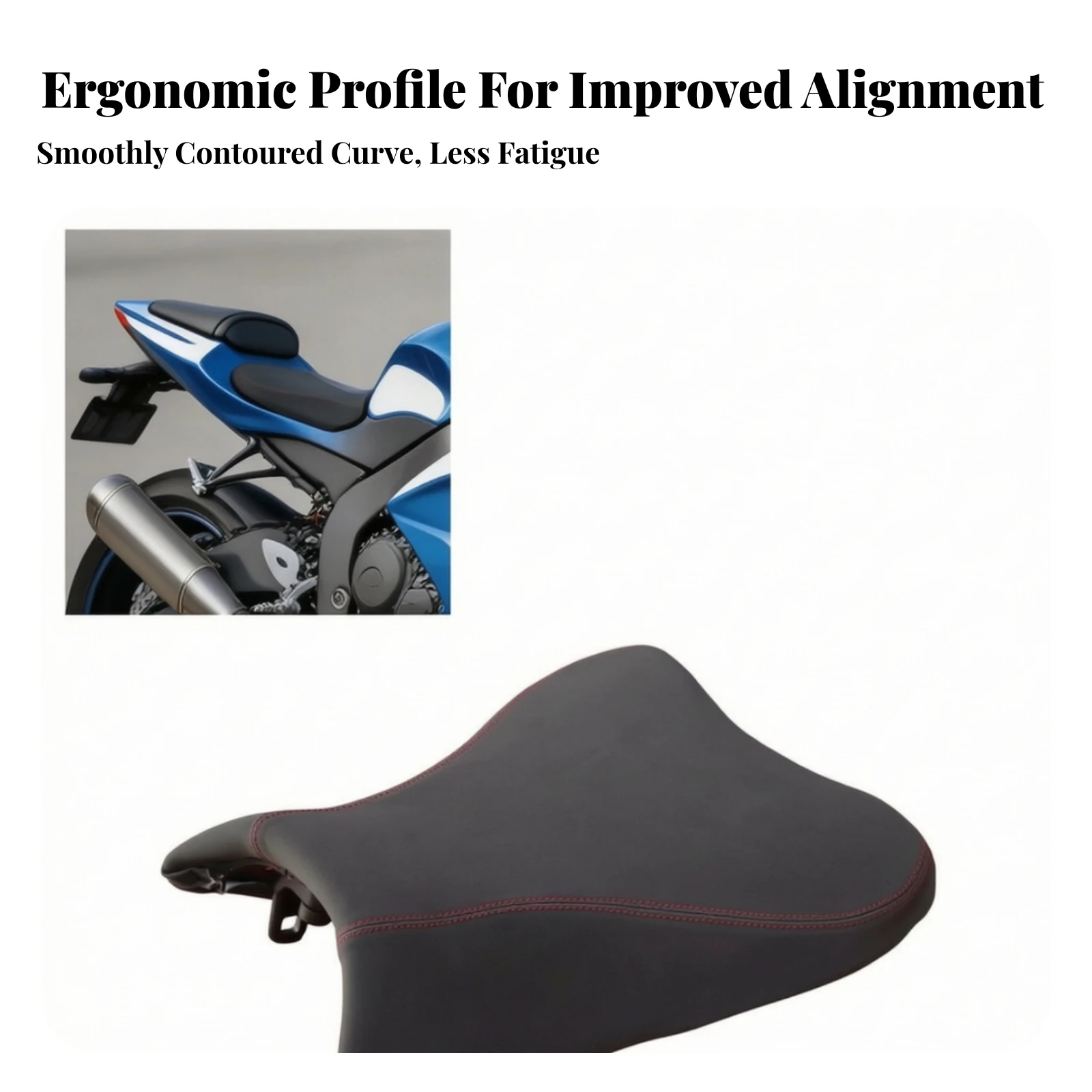 Motorcycle Front Seat Slim Motorcycle Seat Cushion Soft for Commuters, Daily Riding, Commuting