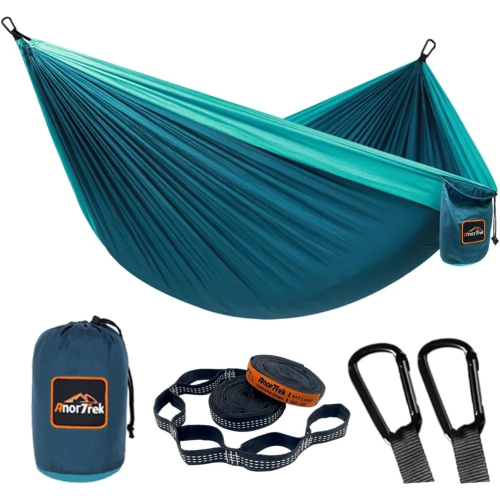

Camping Hammock, Super Lightweight Portable Parachute Hammock with Two Tree Straps Single or Double Nylon Travel Tree