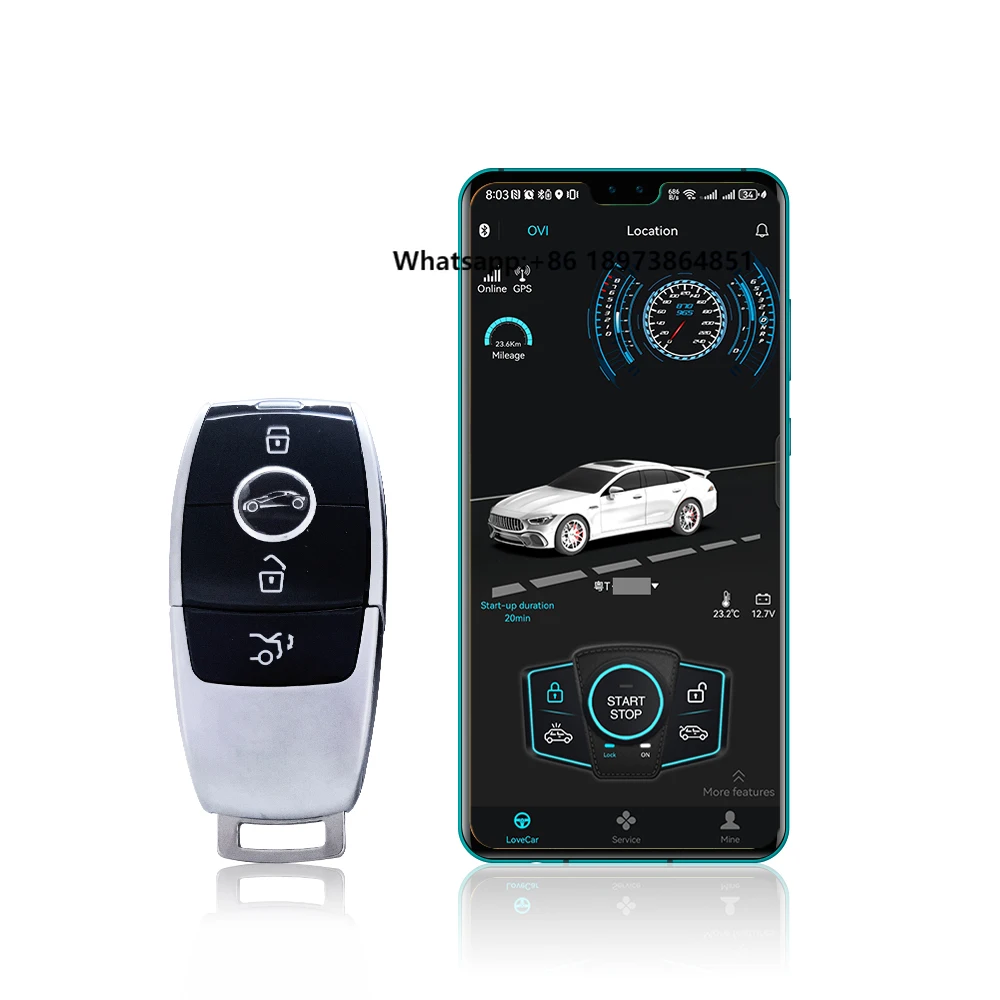 

8500 Mobile Phone Remote Start Bluetooth Digital Car Key PKE Car Alarm System for V-Class