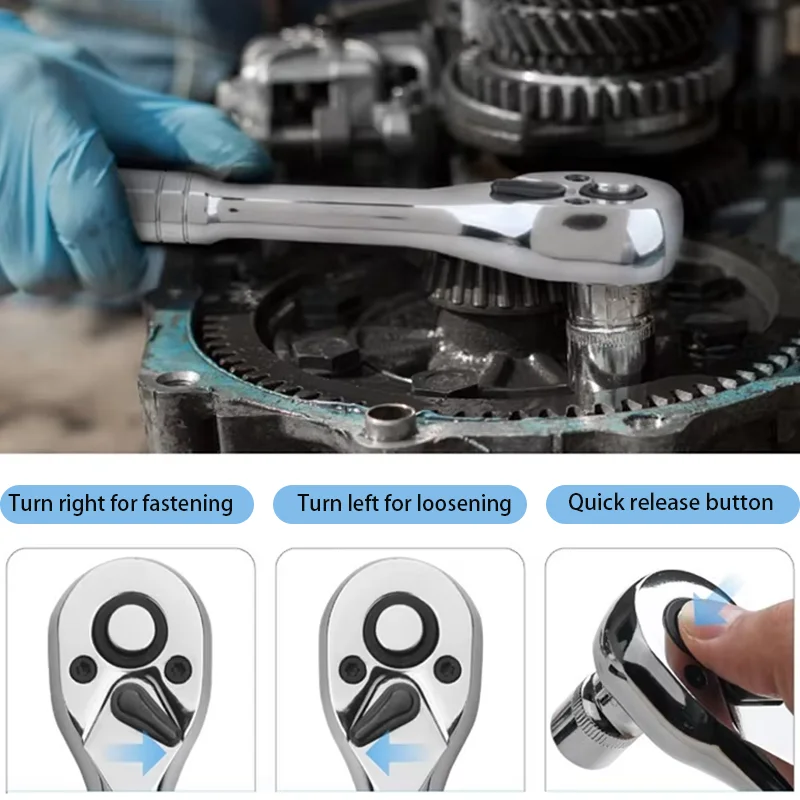 57 pçs 1/4 "conjunto de chave catraca soquete completo ferramentas reparo do carro conjunto para carro bicicleta motocicleta manutenção ferramentas mecânicas chave