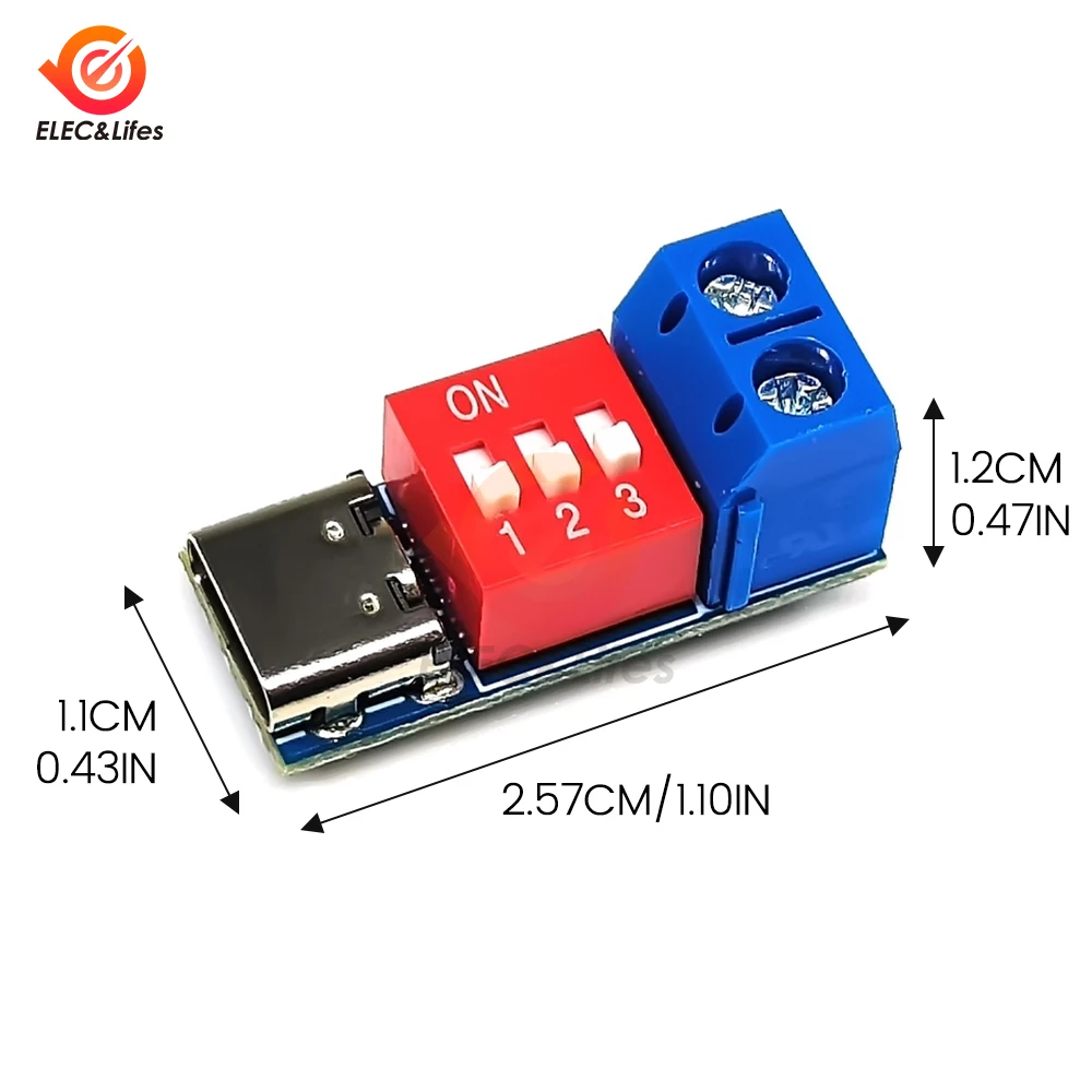 USB-C PD Trigger Board Módulo PD/QC Decoy Board Carga Rápida USB Tipo-c para 5V/9V/12V/20V de Alta Velocidade Carregador Power Boost Módulo