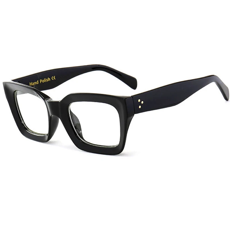 Black Square Glasses New Women Men Retro Clear Lens Eyewear Ultralight  Acetate Transparent Optics Glasses Frames Goggles