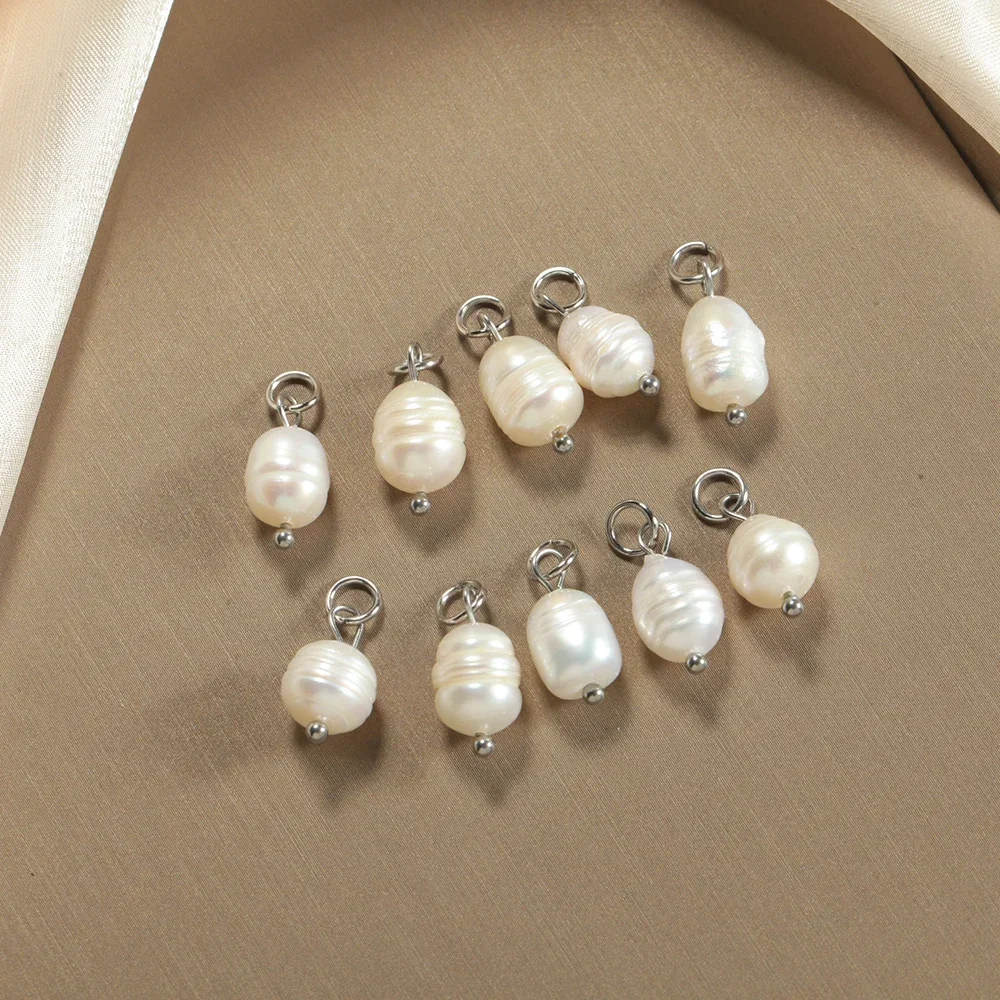 10PCS Pearl Charm Pendant DIY Accessories Applicable Necklace Bracelet Charms Jewelry Making Supplies  Bulk Items Wholesale