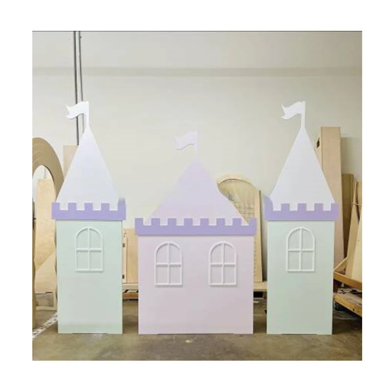 Factory Price 3pcs Little Castle Background Board Acrylic Backdrop for Birthday Party Decoration