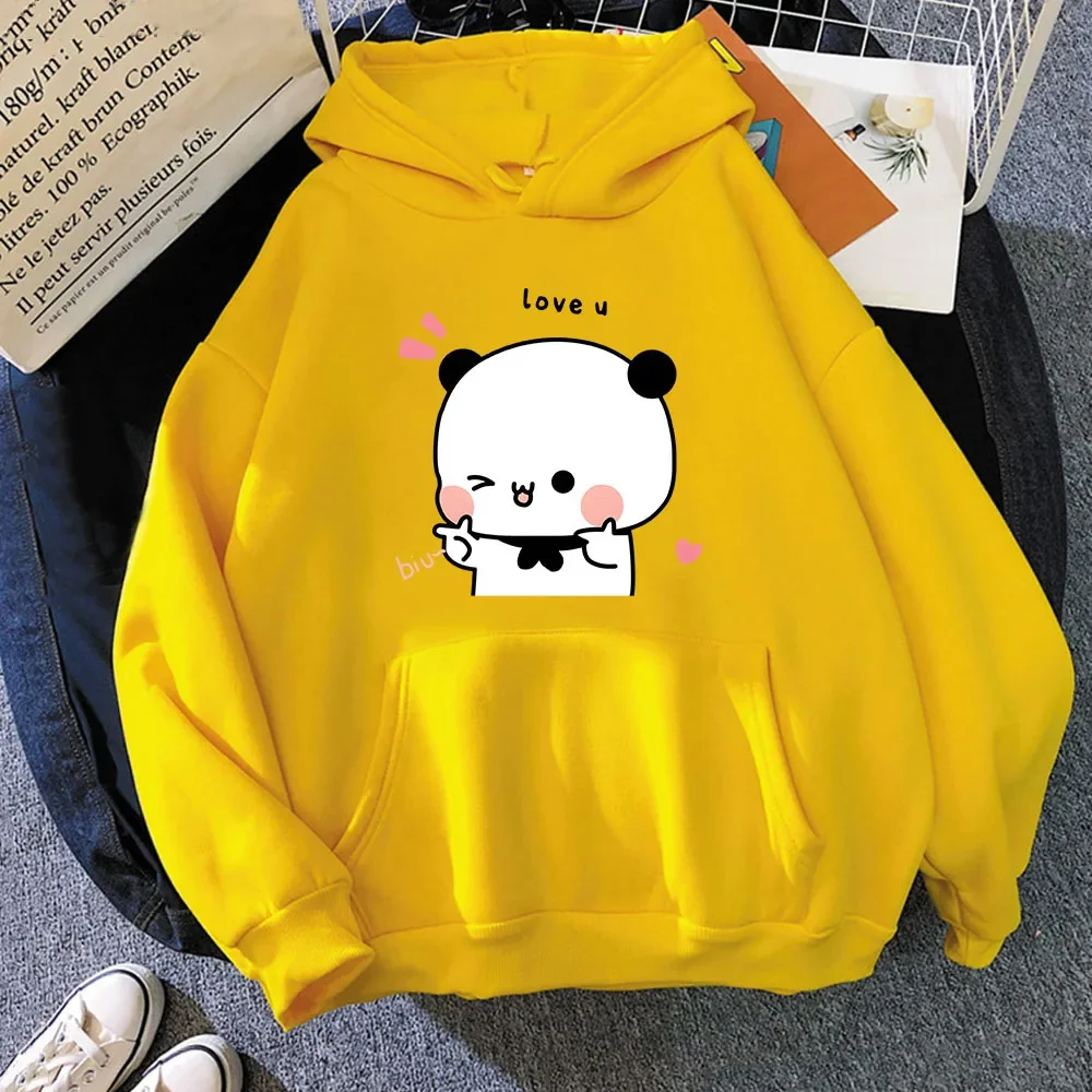 Cute Bear and Panda Hoodies Kawaii Bubu Dudu Finger guns love Sweatshirt Korean Winter Outfits autumn Winter Clothes Women/Men