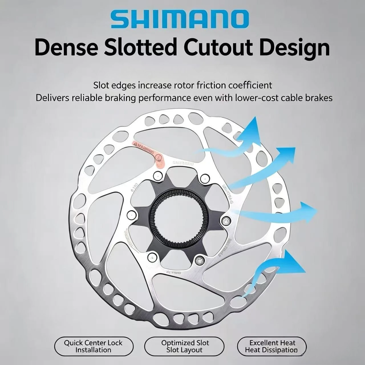 RT64 Center Lock Disc Brake Rotor Shimano SM 140/160/180/203MM Compatible with GRX 10-Speed Cycling Equipment 1 Piece