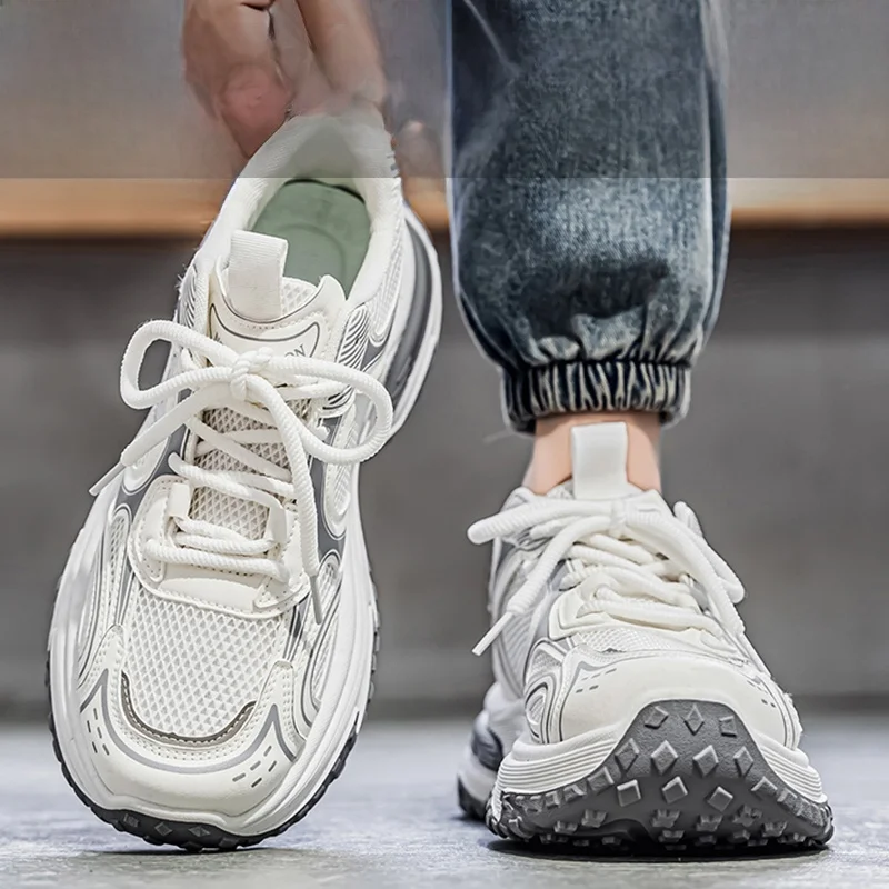 Advanced Dad Shoes Men's Autumn New Sport Casual Anti-slip Trendy Men's Heightening Breathable Tire Shoes Low Top Synthetic L...