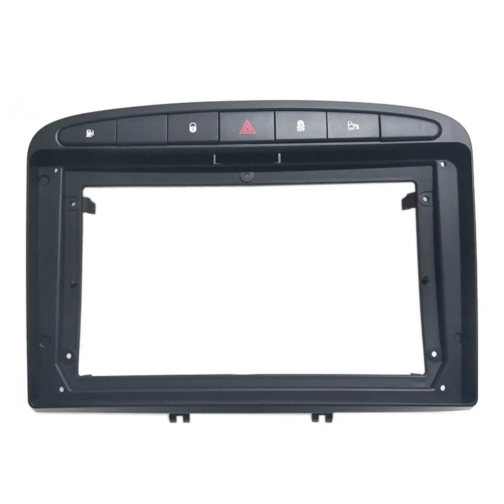 2 Din Car no DVD only Frame Audio Fitting Adaptor Dash Trim Facia Panel 9inch For PEUGEOT 308 408 2008-16 Double Radio Player